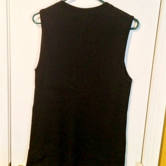LRL women's L sleeveless stretchy 100% wool pullover sweater vest - Picture 3 of 5